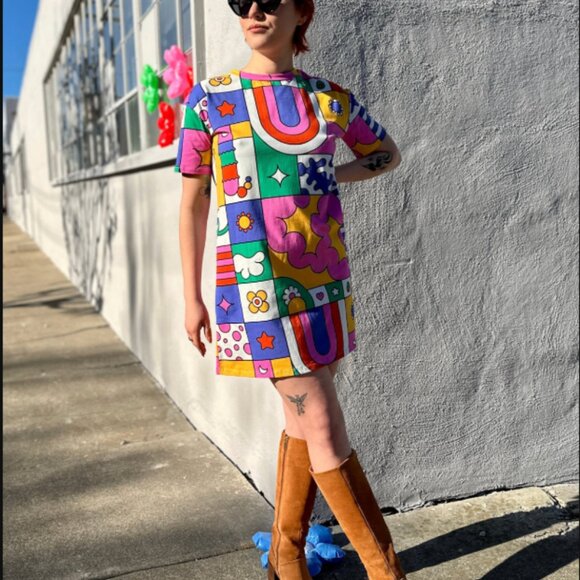 Nooworks Tee Dress in Party Mix - Picture 3 of 4